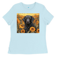 Baby Blue black lab Ladies Tee - Unal Design