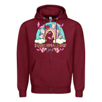 Burgundy squish girl Zipper Hoodie - MaliasSmallBusiness