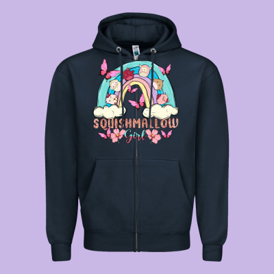 Squish Girl Zipper Hoodie Designed By Maliassmallbusiness