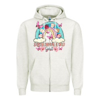 Oatmeal Heather squish girl Zipper Hoodie - MaliasSmallBusiness