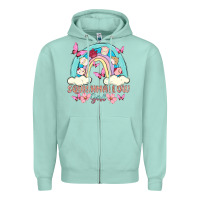 Seafoam squish girl Zipper Hoodie - MaliasSmallBusiness