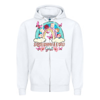 White squish girl Zipper Hoodie - MaliasSmallBusiness