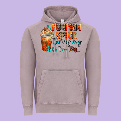 Pumpkin Spice Living My Best Life Vintage Hoodie Designed By Adodesignshop