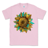 Bubblegum Pink sunflower with leopard and turquoise Classic Tee - Artiststas