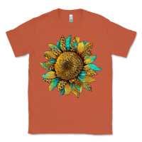 Copper sunflower with leopard and turquoise Classic Tee - Artiststas
