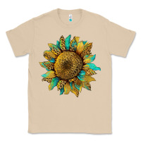 Mushroom sunflower with leopard and turquoise Classic Tee - Artiststas