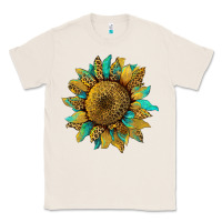 Natural sunflower with leopard and turquoise Classic Tee - Artiststas
