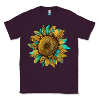 Plum sunflower with leopard and turquoise Classic Tee - Artiststas