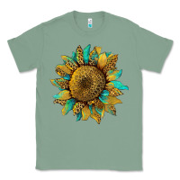Sage sunflower with leopard and turquoise Classic Tee - Artiststas