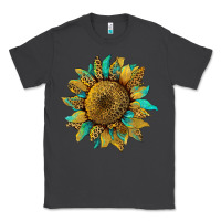 Smoke sunflower with leopard and turquoise Classic Tee - Artiststas