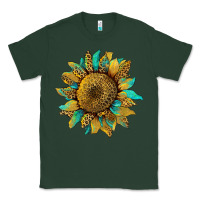 Sports Green sunflower with leopard and turquoise Classic Tee - Artiststas
