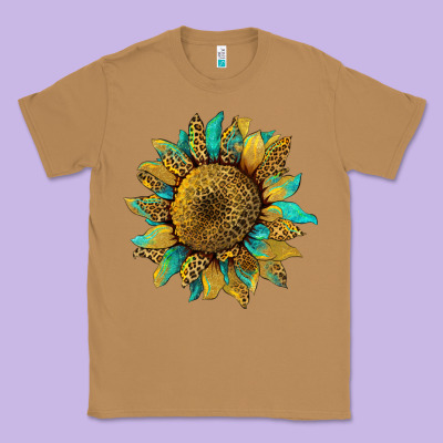 Sunflower With Leopard And Turquoise Classic Tee Designed By Artiststas