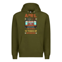 Army Green Aprıl 1990 I Am Not 30 I'm 18 With 12 Years Of Experience Premium Hoodie - Bettercallsaul