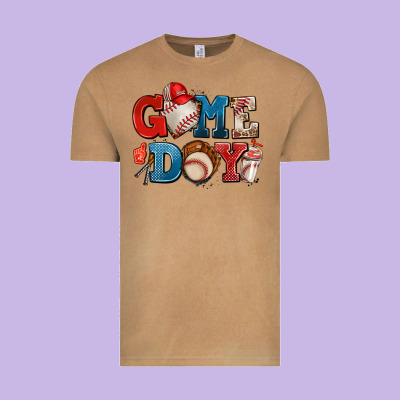 Game Day Baseball Vintage Tee Designed By Adodesignshop