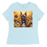 Baby Blue boxer dog Ladies Tee - Unal Design