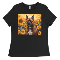Black boxer dog Ladies Tee - Unal Design
