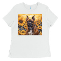 White boxer dog Ladies Tee - Unal Design