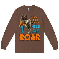 Chestnut i'm one hear me roar dinosaur birthday Long Sleeve Tee - LillyAllenDesigns