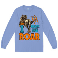 Colony Blue i'm one hear me roar dinosaur birthday Long Sleeve Tee - LillyAllenDesigns