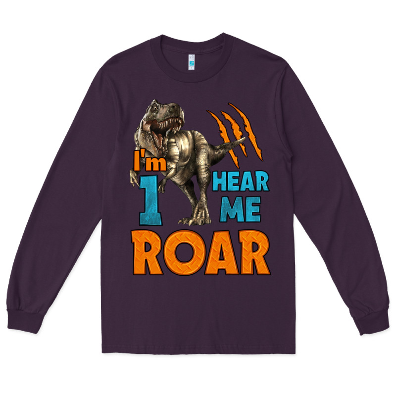 I'm One Hear Me Roar Dinosaur Birthday Long Sleeve Tee by LillyAllenDesigns | Teevron