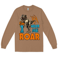 Toasted Coconut i'm one hear me roar dinosaur birthday Long Sleeve Tee - LillyAllenDesigns