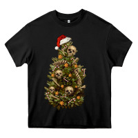 Black Skeleton merry christmas tree Heavy Core Tee - RanaPortraitStore