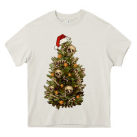 Cream Skeleton merry christmas tree Heavy Core Tee - RanaPortraitStore