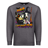 Charcoal Heather Moo I Mean Boo Holstein Cow Premium Sweatshirt - LillyAllenDesigns