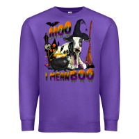 Purple Moo I Mean Boo Holstein Cow Premium Sweatshirt - LillyAllenDesigns
