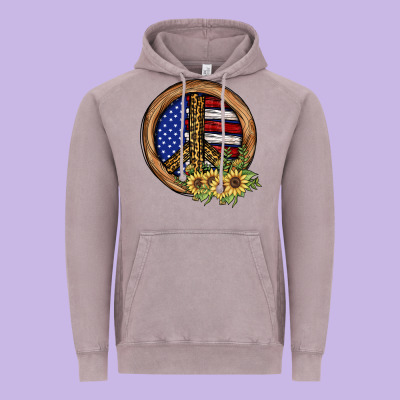Peace Sign Vintage Hoodie Designed By Jahusdesignshop