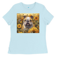 Baby Blue bulldog Ladies Tee - Unal Design