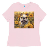 Bubblegum Pink bulldog Ladies Tee - Unal Design