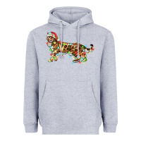 Heather Grey christmas bengal cat Heavyweight Hoodie - LillyAllenDesigns