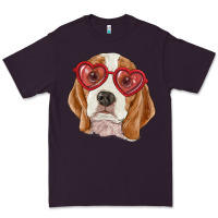 Plum beagle with love glasses Premium Tee - RanaPortraitStore
