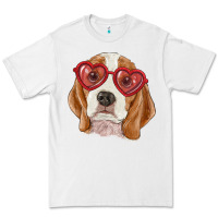 White beagle with love glasses Premium Tee - RanaPortraitStore