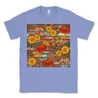 Colony Blue pumpkin plaid sunflower seamless min Classic Tee - AdoDesignShop