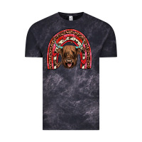 Cloud Black valentines highland cow rainbow Vintage Tee - JahusDesignShop