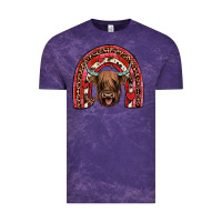 Cloud Purple valentines highland cow rainbow Vintage Tee - JahusDesignShop