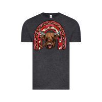 Vintage Black valentines highland cow rainbow Vintage Tee - JahusDesignShop