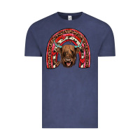 Vintage Denim valentines highland cow rainbow Vintage Tee - JahusDesignShop