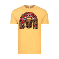 Vintage Mustard valentines highland cow rainbow Vintage Tee - JahusDesignShop