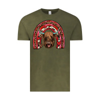 Vintage Olive valentines highland cow rainbow Vintage Tee - JahusDesignShop