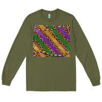 Army Green mardi gras leopard glitter bead Long Sleeve Tee - BarkalooDesign