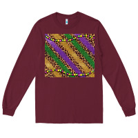 Burgundy mardi gras leopard glitter bead Long Sleeve Tee - BarkalooDesign