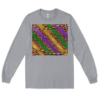 Heather Grey mardi gras leopard glitter bead Long Sleeve Tee - BarkalooDesign