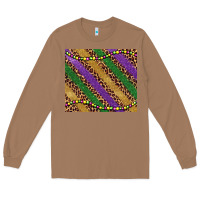 Toasted Coconut mardi gras leopard glitter bead Long Sleeve Tee - BarkalooDesign