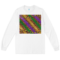 White mardi gras leopard glitter bead Long Sleeve Tee - BarkalooDesign