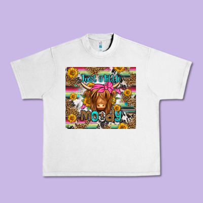 Just A Little Moody Long Haired Cow Urban Heavy Tee Designed By Jasminsmagicworld