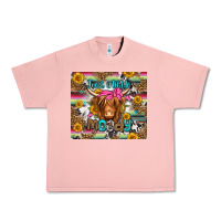 Salmon just a little moody long haired cow Urban Heavy Tee - Jasminsmagicworld