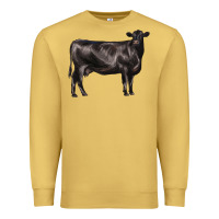 Antique Gold black angus cow Premium Sweatshirt - LillyAllenDesigns